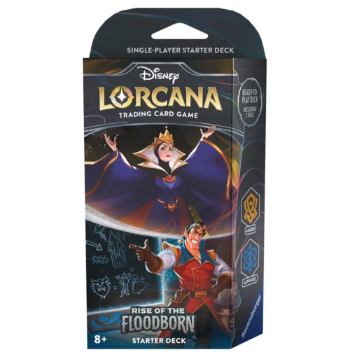 Disney Lorcana Starter Deck Rise Of The Floodborn - The Queen And Gaston - Amber/Sapphire