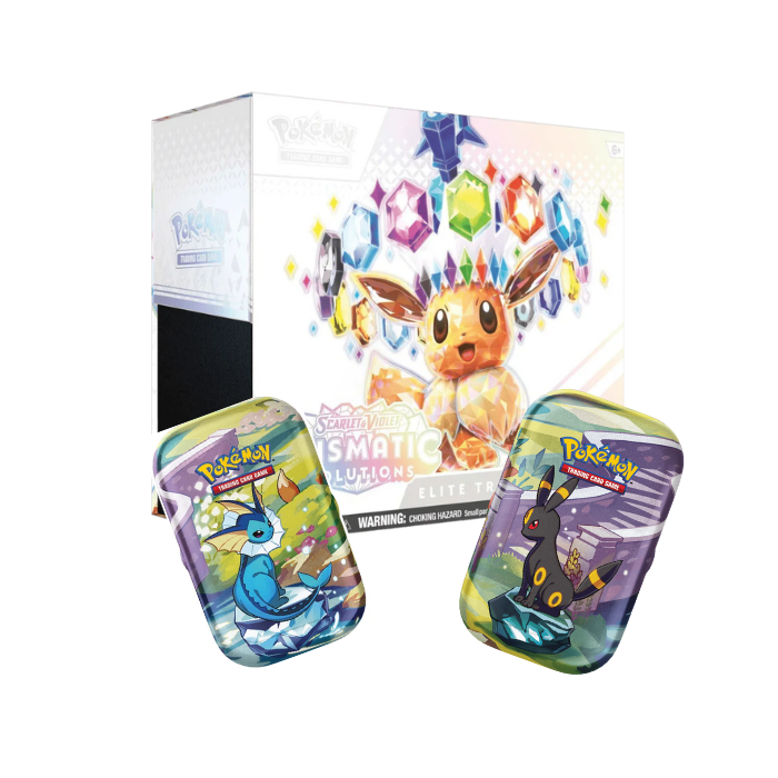 Pack Cyber Elite Trainer Box Ingles Prismatic Evolutions+2 minitin Ingles Prismatic