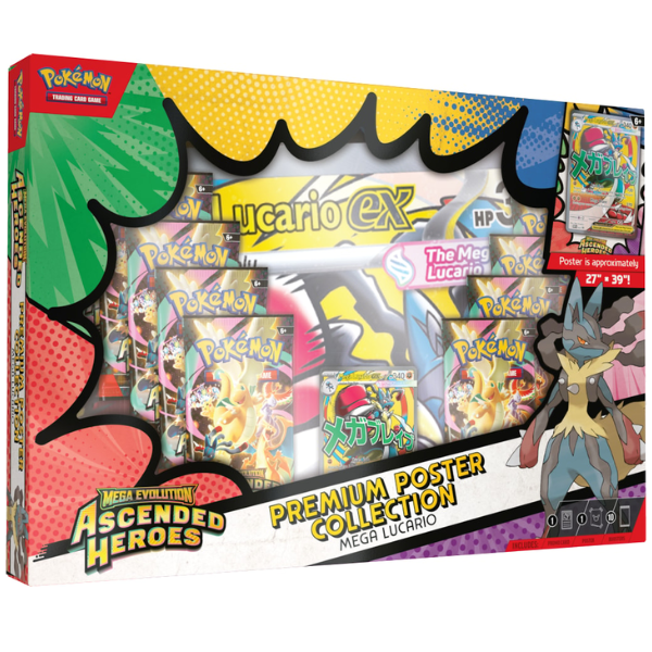 Pokemon TCG Mega Evolution—Ascended Heroes Premium Poster Collection Mega Lucario ex deckswap.cl