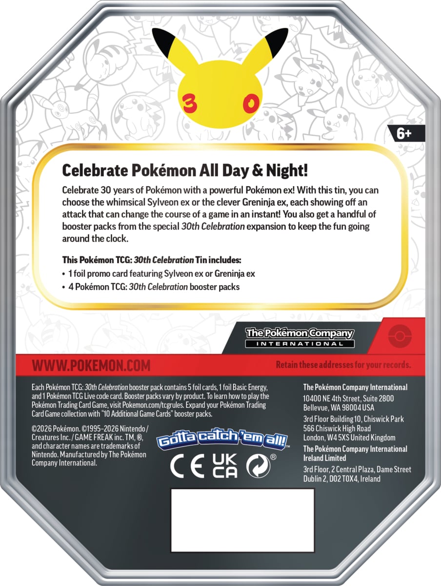 30th Celebration ex Tin Español (Sylveon/Greninja)– Preventa 16/09/2026 - Imagen 3