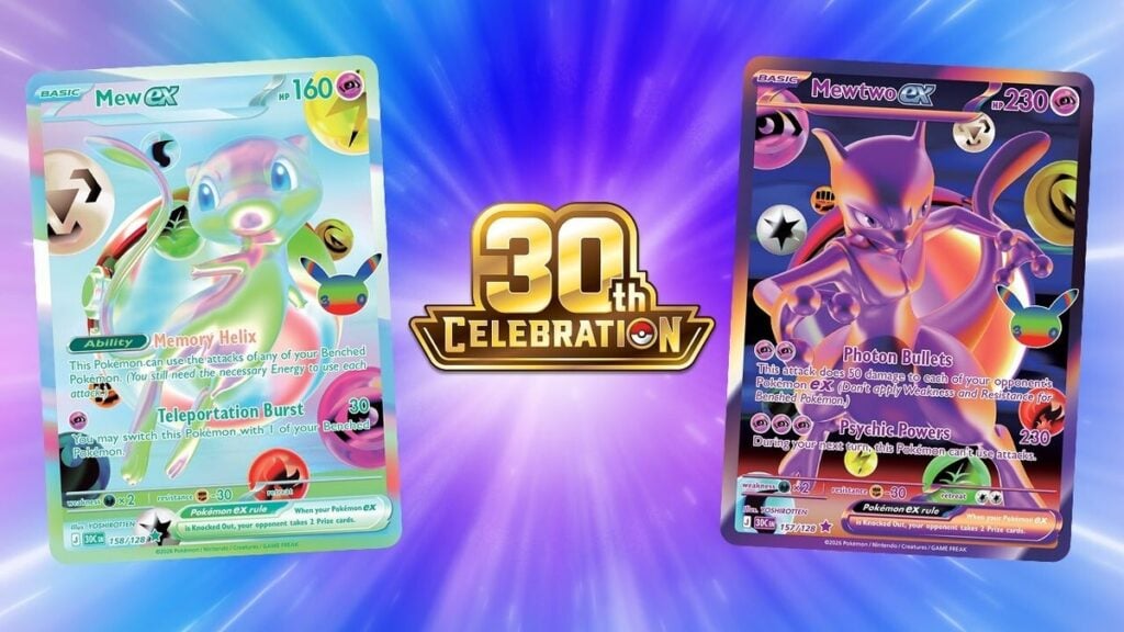 Mew ex y Mewtwo ex en Pokemon TCG 30th Celebration